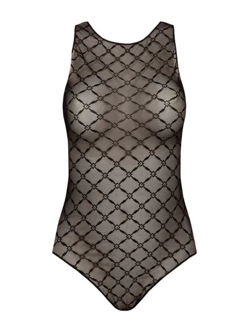 BODYSUIT IN DIAMOND TULLE ELISABETTA FRANCHI | BO02051E2110 nero